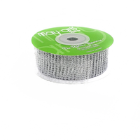 1 Inch Loose Weave Silver Metallic Knit Net Ribbon