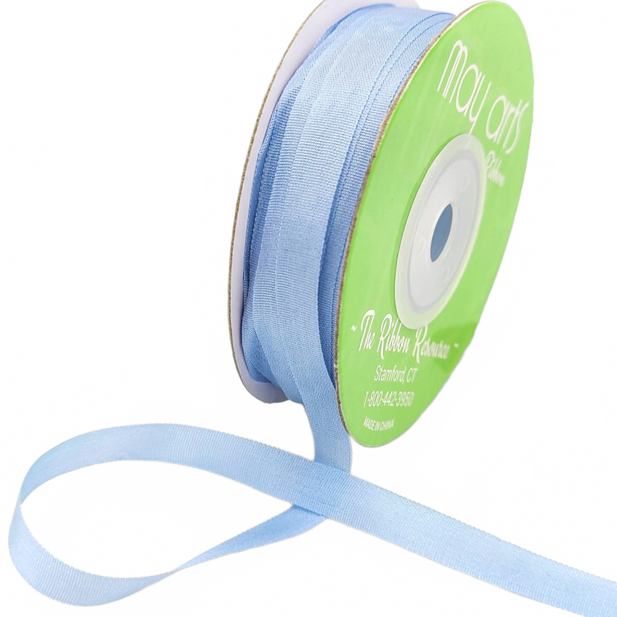 100% Hand-Dyed 1/4 Inch Cerulean Silk Ribbon With Woven Edge