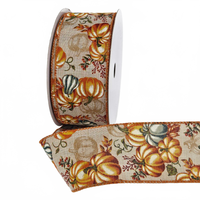 2.5″ Wired Faux Linen Gourds And Pumpkins