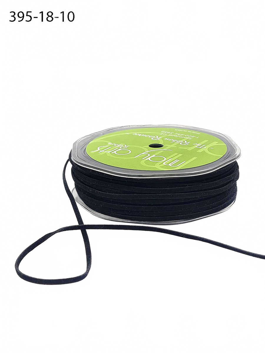 1/8 Inch Faux Suede String Cord Black Ribbon