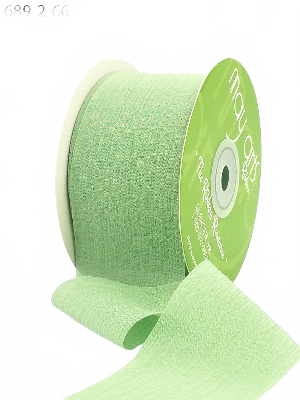 ~2″ Crinkle Chiffon Sage Ribbon