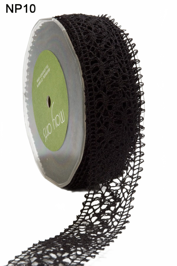 1.5 Inch Crochet Black Ribbon