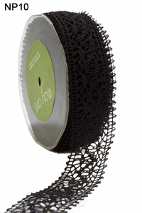 1.5 Inch Crochet Black Ribbon