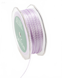 1/8 Inch Lavender Satin Mini Center Dot Ribbon With Woven Edge