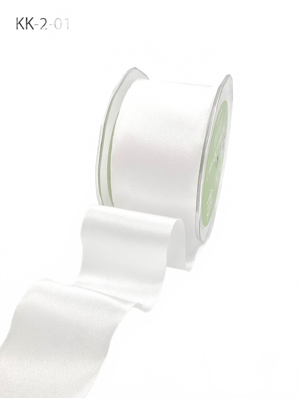2 Inch Single Faced White Satin Cut On The Bias Ribbon With Wavy Cut Edge