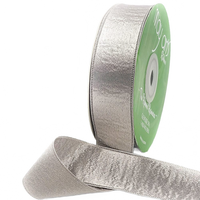 1 Inch Single Sided Sleek Ripple Tape Silver Ribbon With Woven Edge