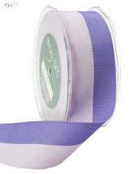 1.5 Inch Two-Band Two-Color Lavender/Purple Grosgrain Ribbon With Woven Edge