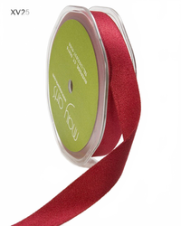 5/8 Inch Double Faced Faux Suede Burgundy Ribbon With Woven Edge