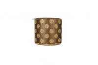 Ribbon Glit Polka Dots 4X10 Choc/