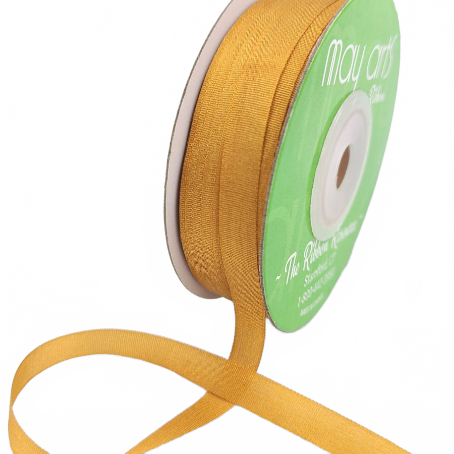 100% Hand-Dyed 1/4 Inch Rust Silk Ribbon With Woven Edge