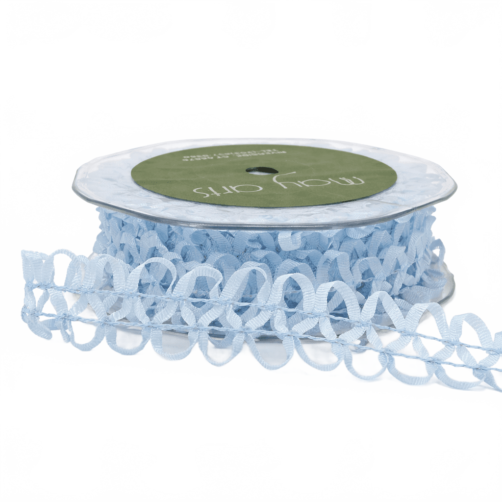 1 Inch Loose Braid Wired Light Blue Ribbon