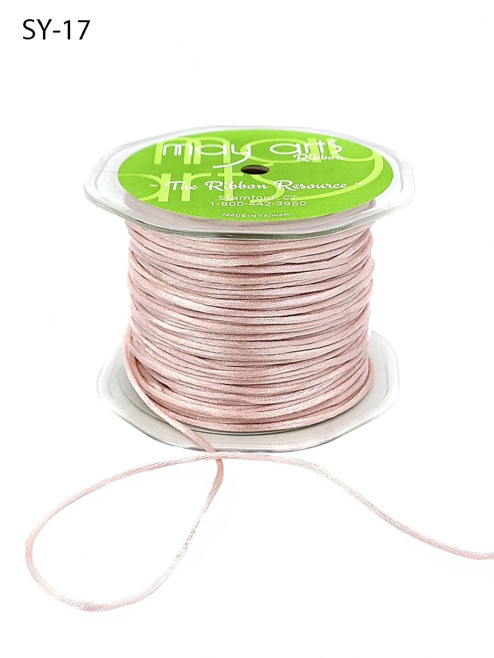 1/8 Inch Pink Satin String Cord Ribbon
