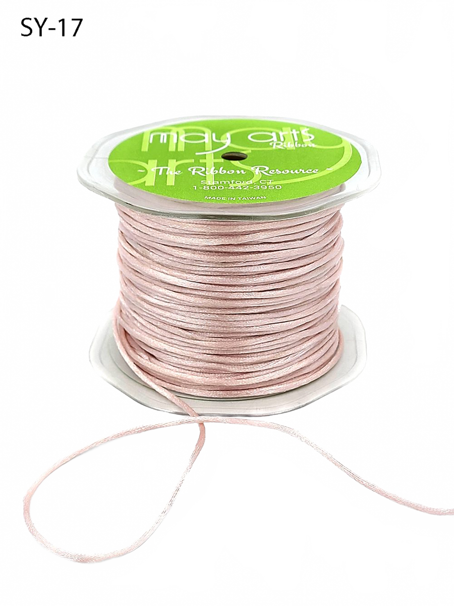 1/8 Inch Pink Satin String Cord Ribbon