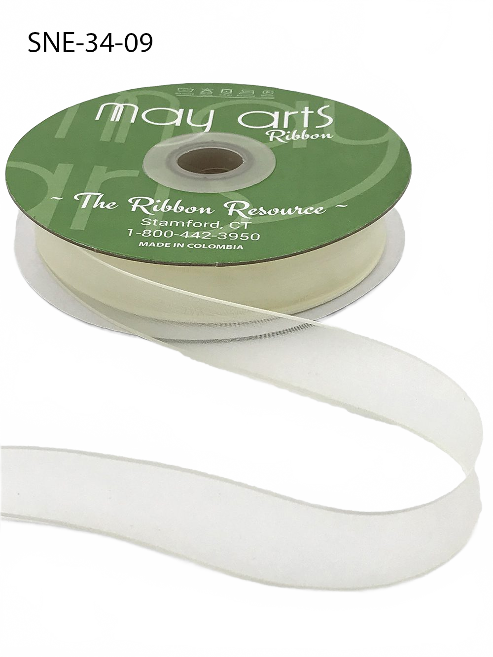 ~3/4 Inch Soft Ivory Sheer Ribbon With Thin Solid Edge