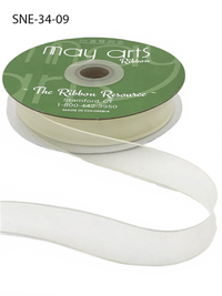 ~3/4 Inch Soft Ivory Sheer Ribbon With Thin Solid Edge