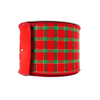 Ribbon Traditional Plaid Red With Green