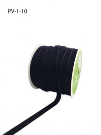 3/8 Inch Classic Black Velvet Ribbon With Woven Edge