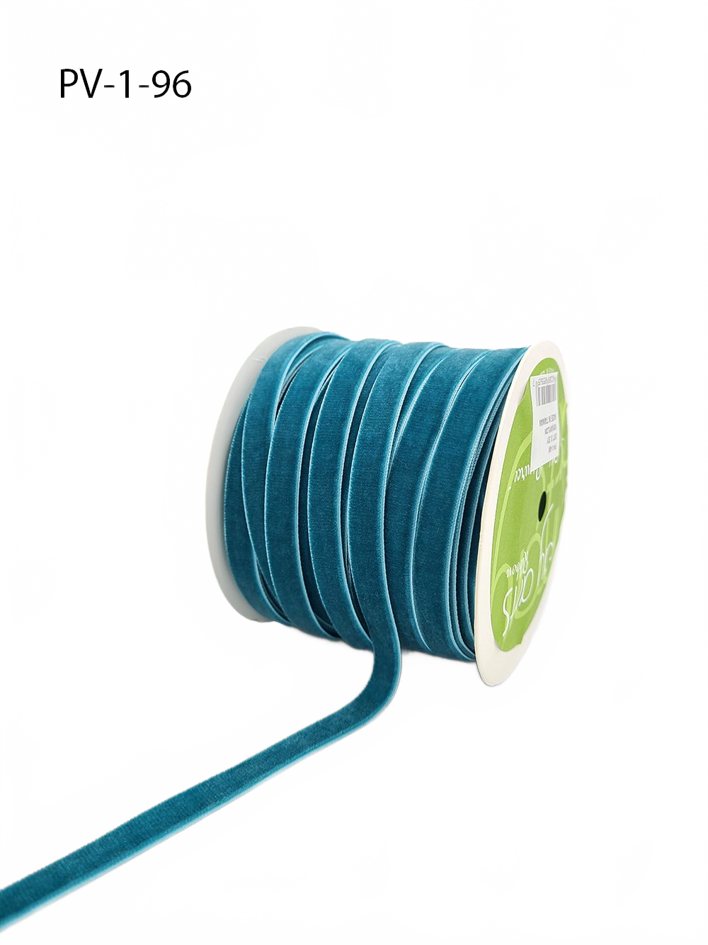 3/8 Inch Classic Turquoise Velvet Ribbon With Woven Edge