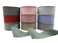 1.5 Inch Striped Washed Linen Ribbon