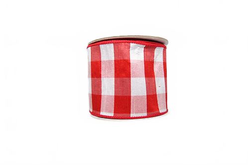 Ribbon Checks 4X10 Redand White