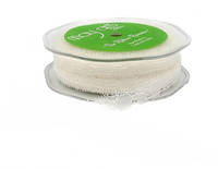 1/2 Inch Lace Trim Ivory Ribbon With Scalloped Eyelash Edge
