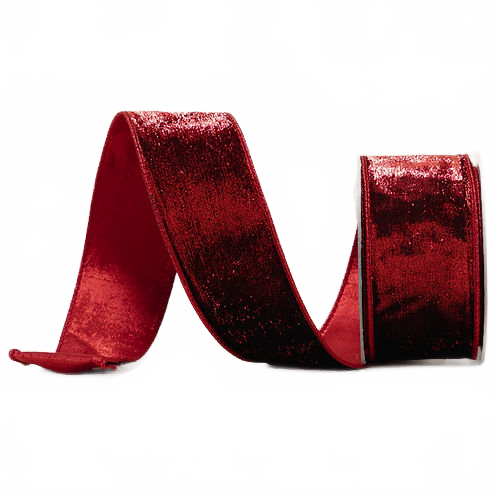 Ribbon Lame Velvet Red