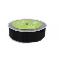 1 Inch Soft Shimmer Black Sheer Ribbon With Cut Edge