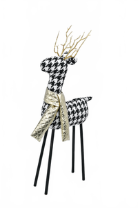 Lg. Deer With Houndstooth Print