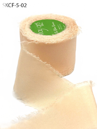 1.25 Inch 100% Silk Peach Champagne Crepe With Frayed Edge (Non-Dyed And Hand-Dyed)