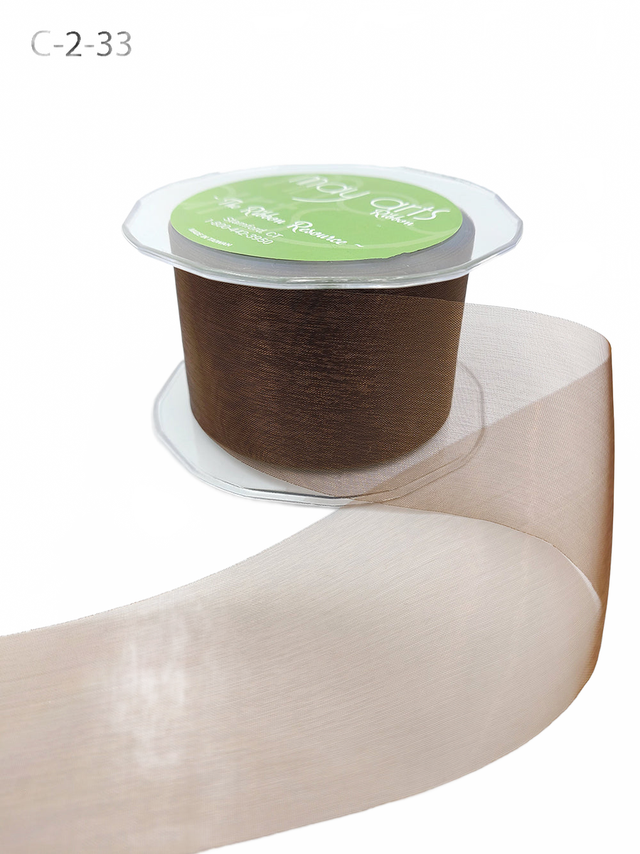 2 Inch Soft Shimmer Brown Organza Ribbon