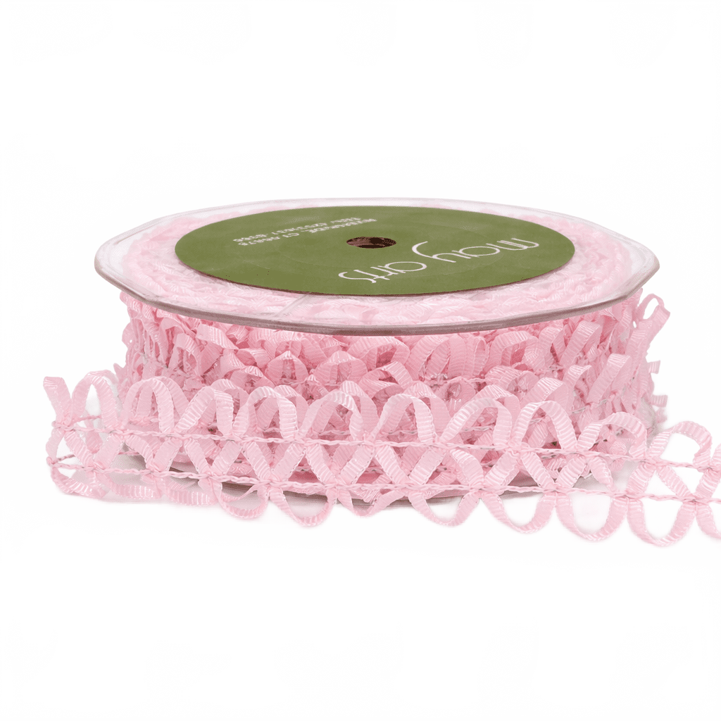 1 Inch Loose Braid Wired Pink Ribbon