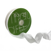 1″ White Dupioni Ribbon With Wired Edge