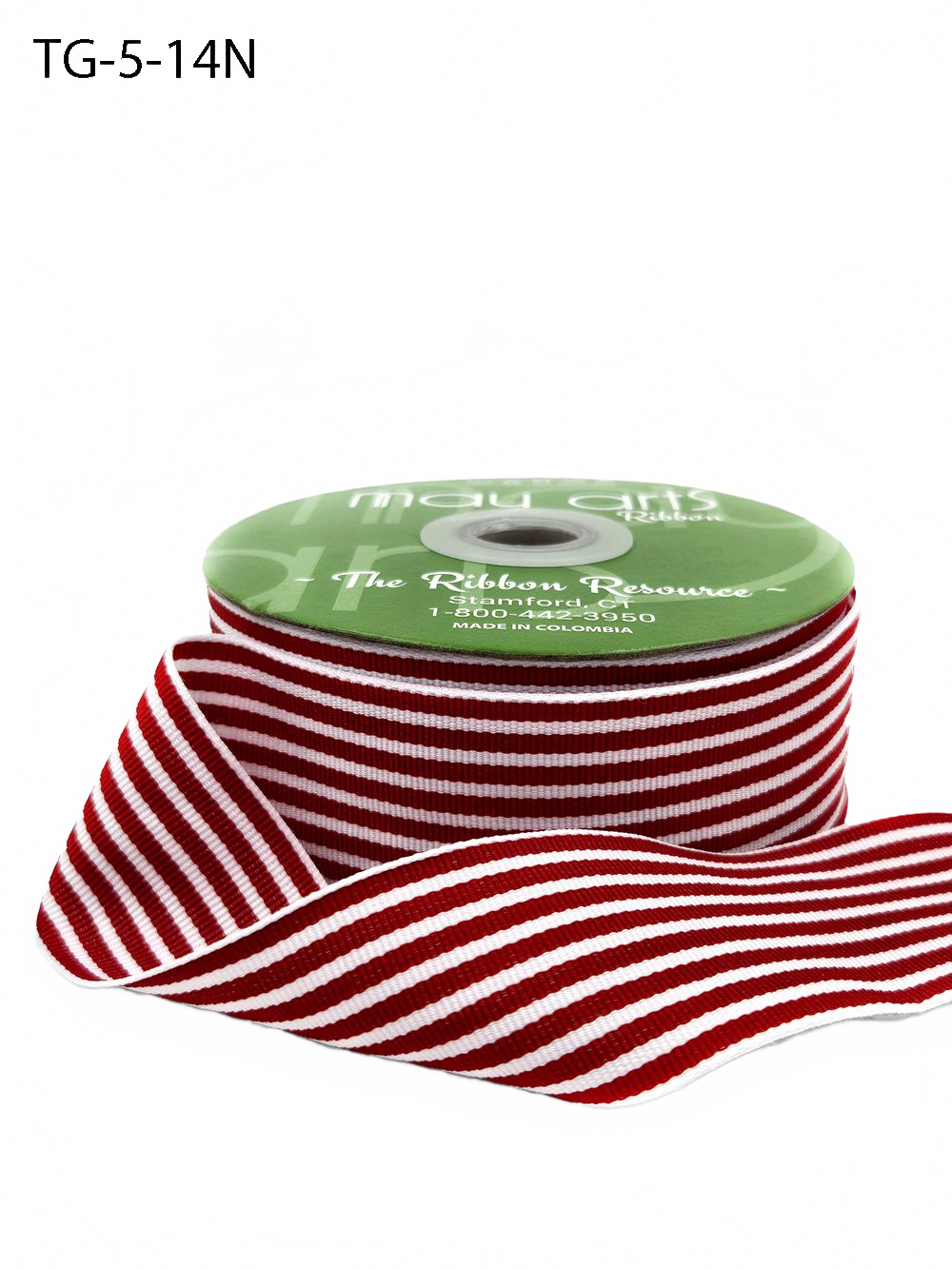1.5 Inch Red/White Grosgrain Multi-Color Striped Ribbon With Woven Edge