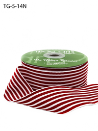 1.5 Inch Red/White Grosgrain Multi-Color Striped Ribbon With Woven Edge