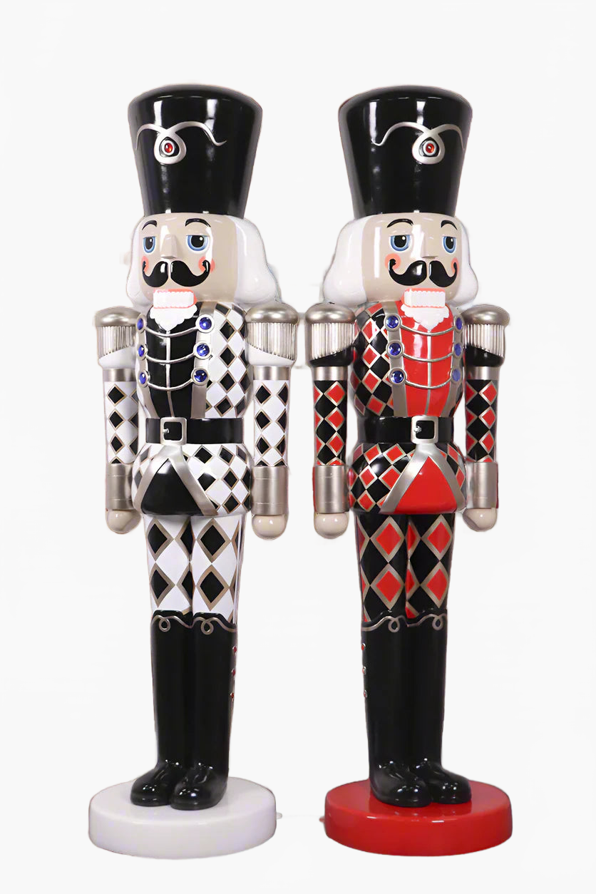 4 FT Checkered Black & White Nutcracker