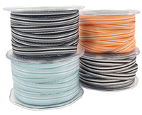 3/8 Inch Ticking Striped Ribbon With Woven Edge