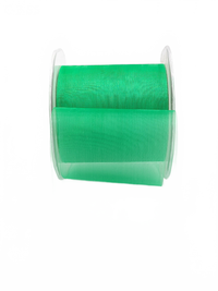 3 Inch Soft Shimmer Emerald Green Sheer Ribbon With Cut Edge
