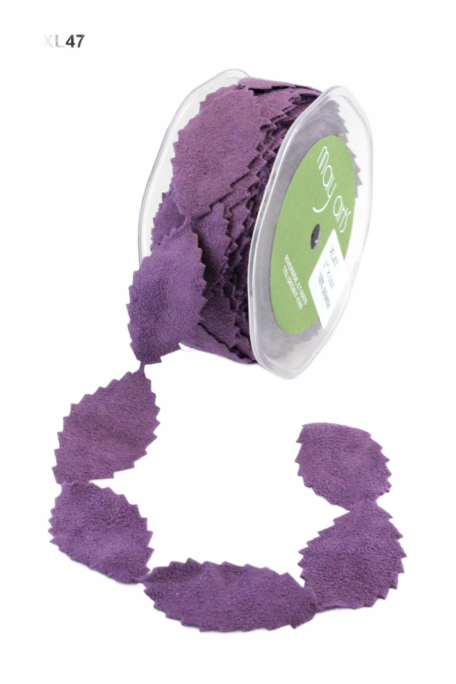 1 Inch Faux Suede Leaves Ribbon With Cut Edge