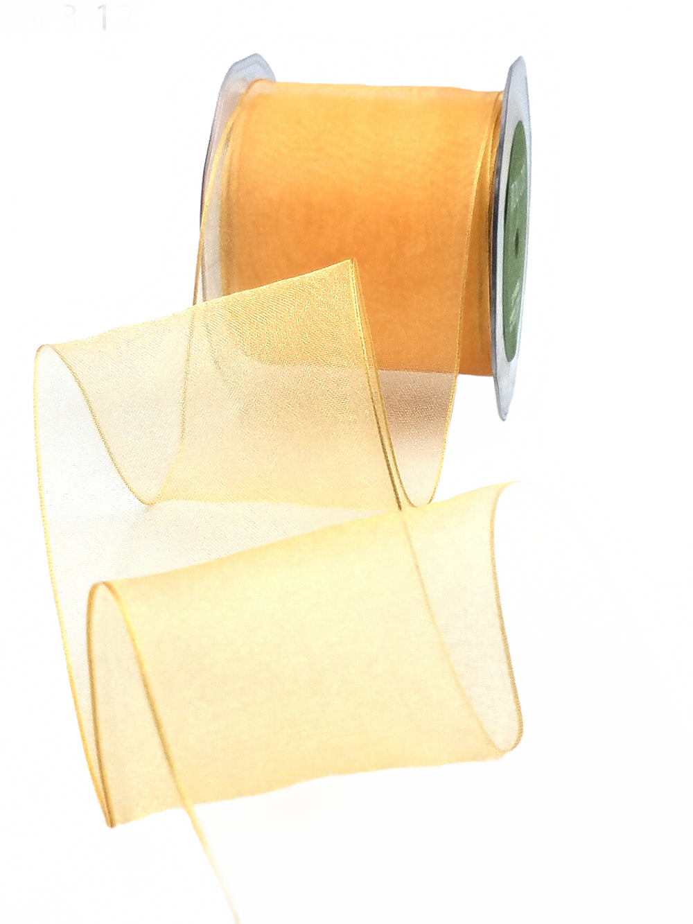 2.5 Inch Shimmer Peach Sheer Ribbon With Wired Edge
