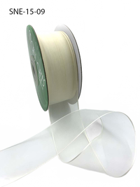 1.5 Inch Soft Ivory Sheer Ribbon With Thin Solid Edge