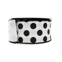 Ribbon Glitter Dots Black
