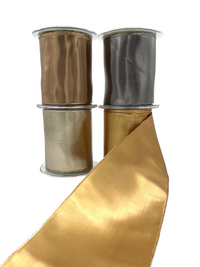 3¾ Inch Woven Metallic Shimmer Wired Edge Ribbon