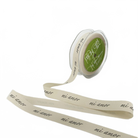3/4 Inch Ivory Mi Amor Canvas Printed Ribbon With Woven Edge