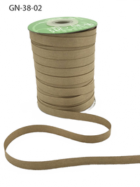 ~3/8 Inch Light-Weight Flat Champagne Grosgrain Ribbon With Woven Edge