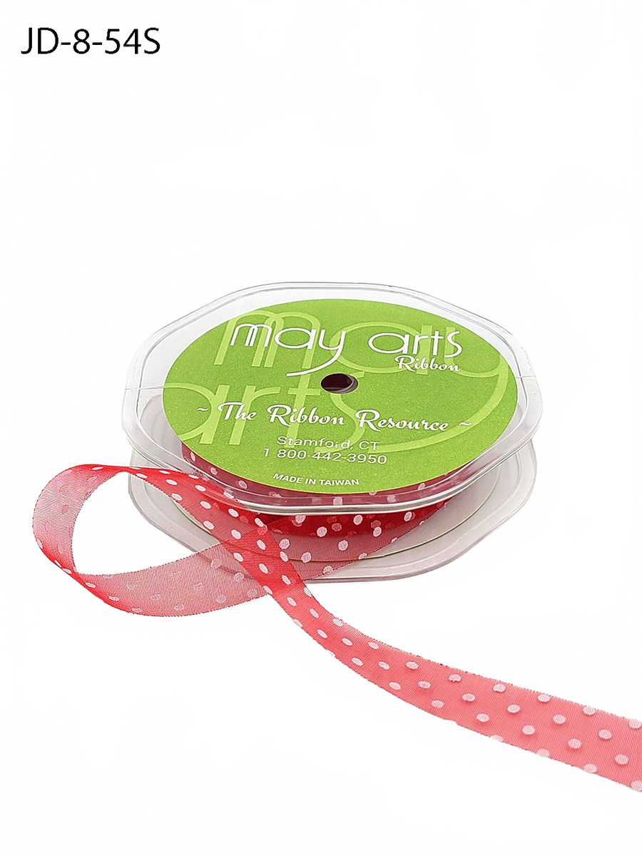 3/8 Inch & 5/8 Inch Sheer Dots Ribbon