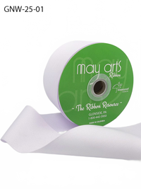2.5 Inch Waterproof Weather-Resistant White Grosgrain Ribbon With Woven Edge