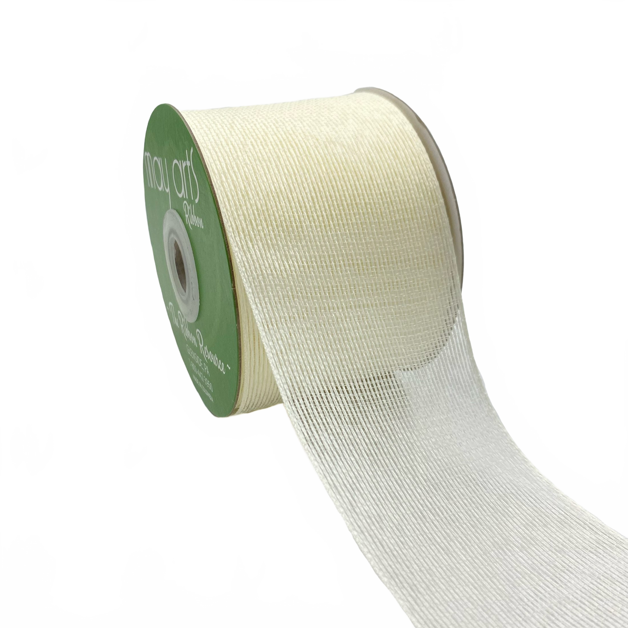 2 2/3 Inch Semi Ivory Sheer Ribbon With Woven Edge