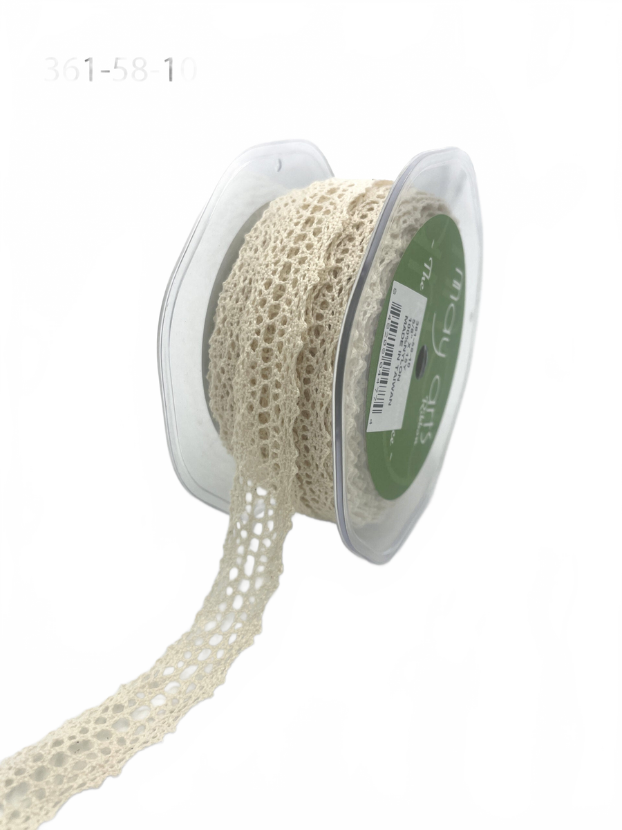 5/8 Inch Crochet Natural Ribbon