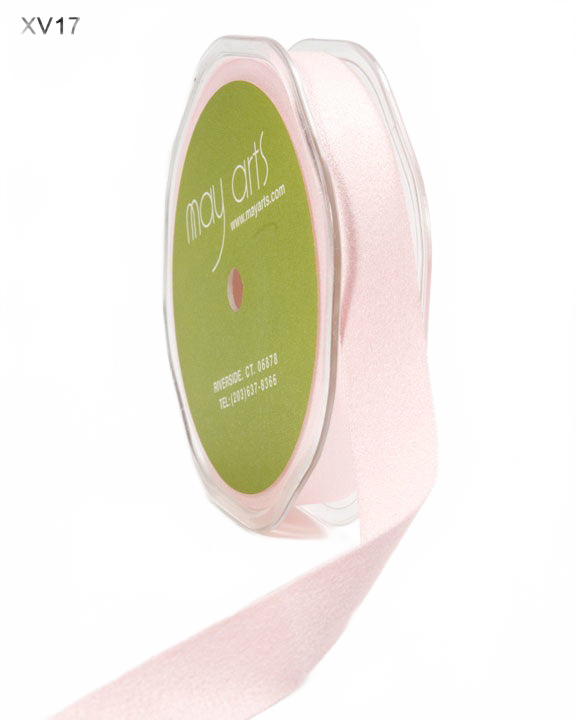 5/8 Inch Double Faced Faux Suede Pink Ribbon With Woven Edge