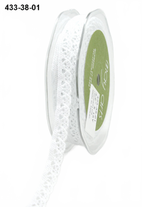 3/8 Inch Crochet Trim White Ribbon